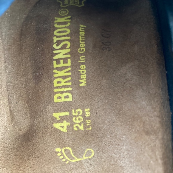 Birkenstock Boston Clogs EU41 Gray Patent Leather Cork Footbed Slip-On Germany - Picture 8 of 16